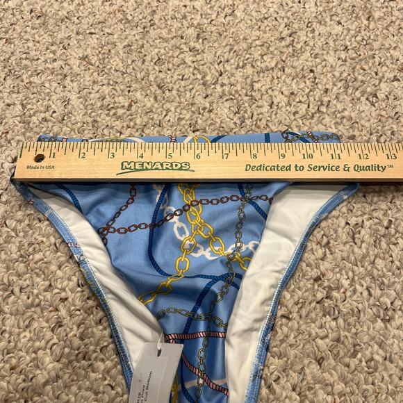 NWT Suboo Sailor Chain Print Super High Cut Bikini Bottom Sz XS Summer Beach - Picture 3 of 6